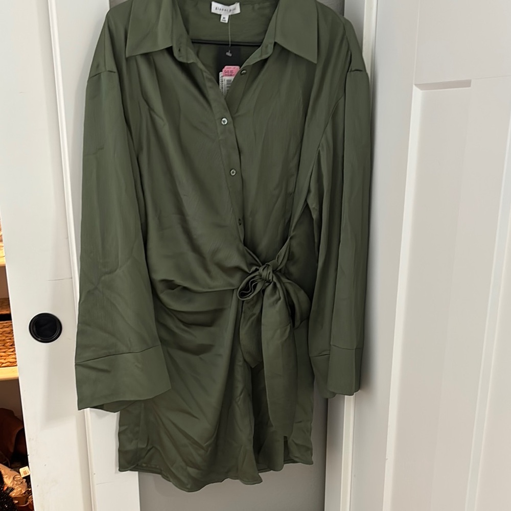 Gianni Bini Olive Button-Up Blouse